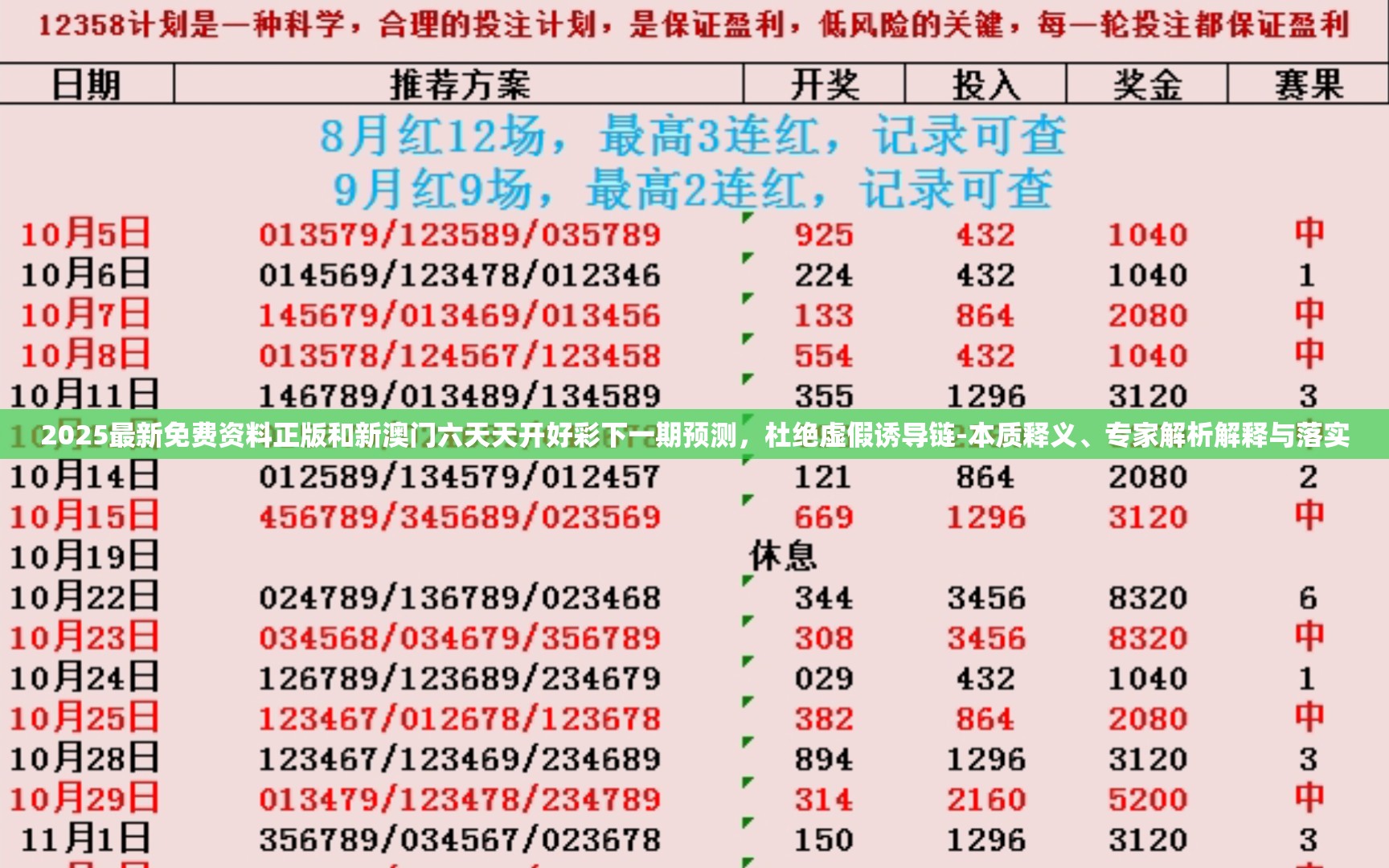 2025最新免费资料正版和新澳门六天天开好彩下一期预测，杜绝虚假诱导链-本质释义、专家解析解释与落实